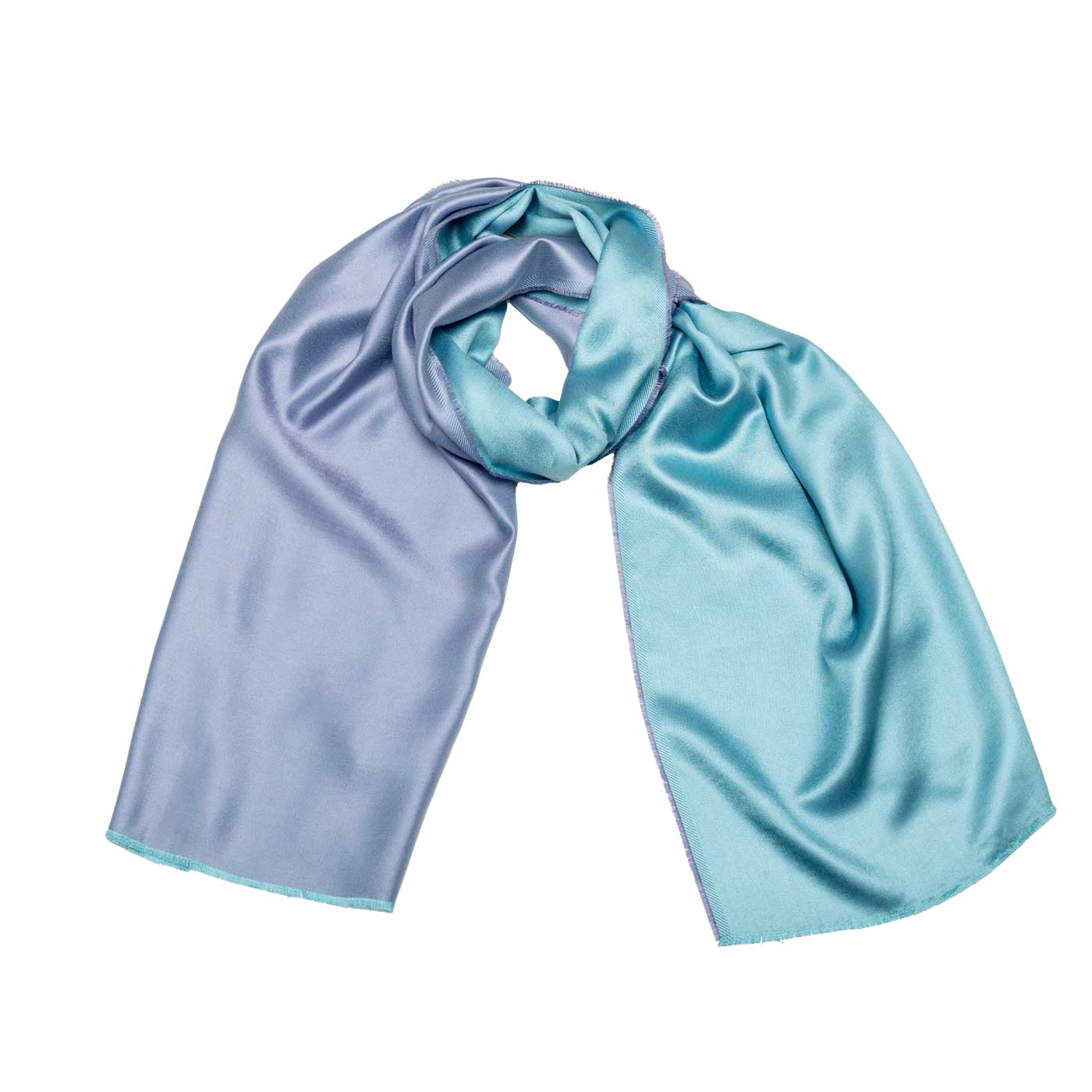 Stilvoller Seidenschal in Hellblau und Türkis shirinsehan.com
