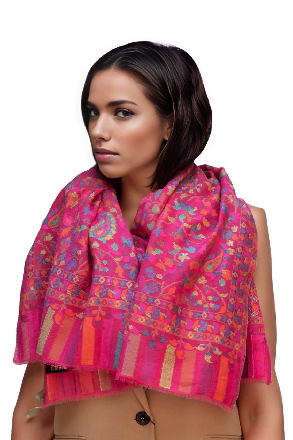 Fein gewebter Wollschal Andrina Pink shirinsehan.com