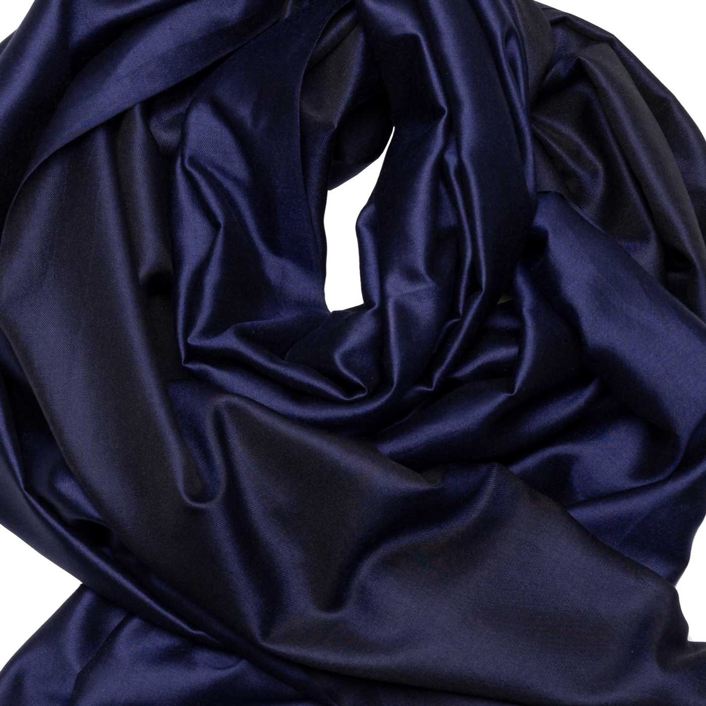 Shimmering silk scarf dark blue