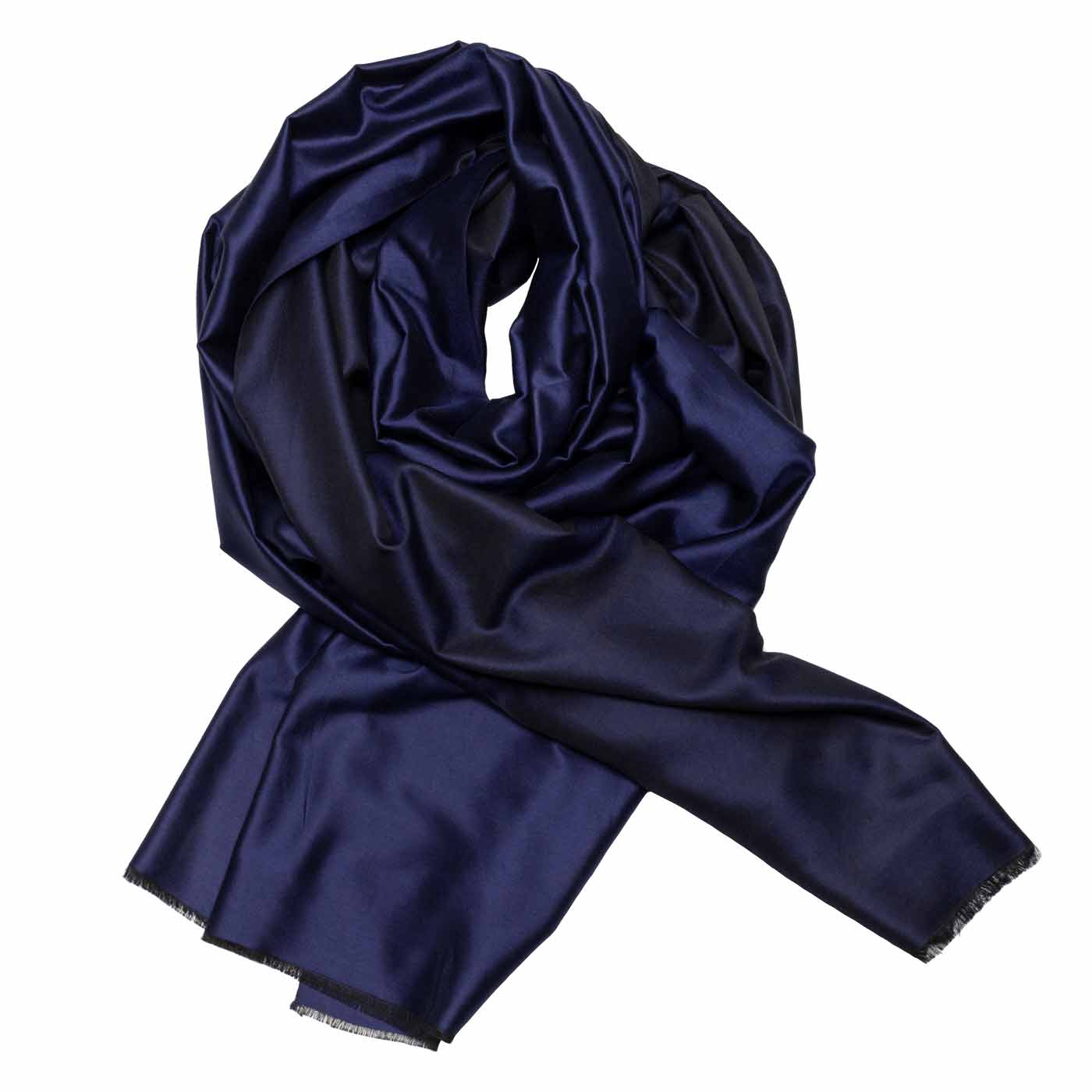 Shimmering silk scarf dark blue