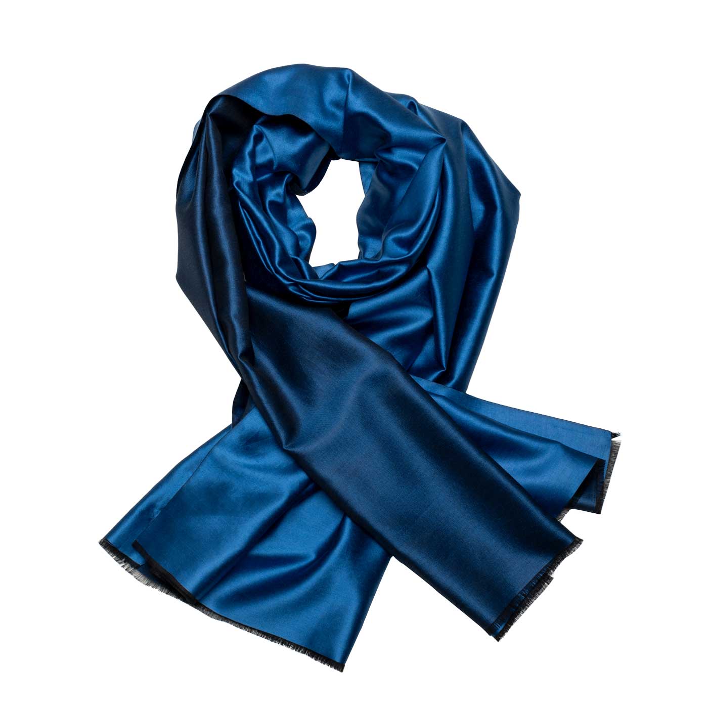 Schimmernder Seidenschal jeansblau shirinsehan.com