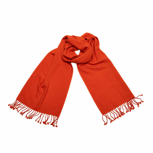 Luxuriöse Eleganz: Handgewebter 2-fädiger Cashmere-Schal in strahlendem Orange shirinsehan.com