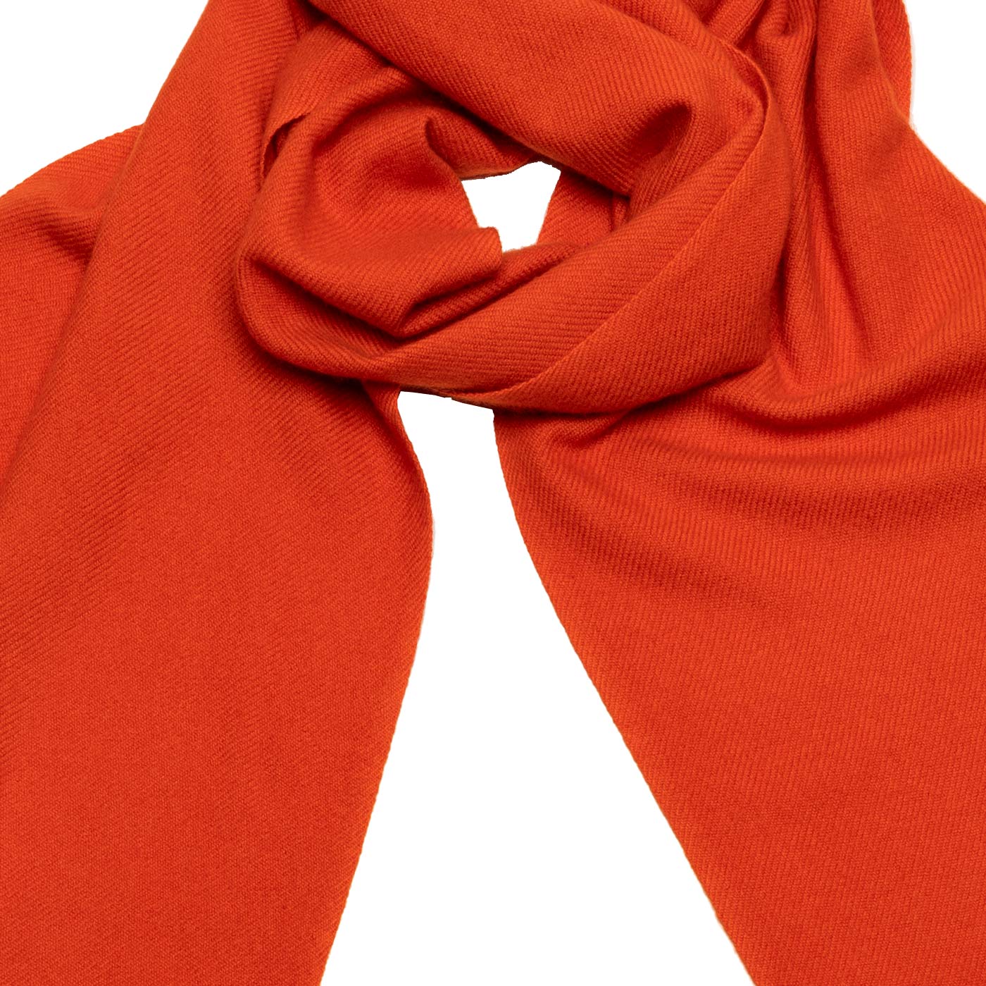 Luxuriöse Eleganz: Handgewebter 2-fädiger Cashmere-Schal in strahlendem Orange shirinsehan.com