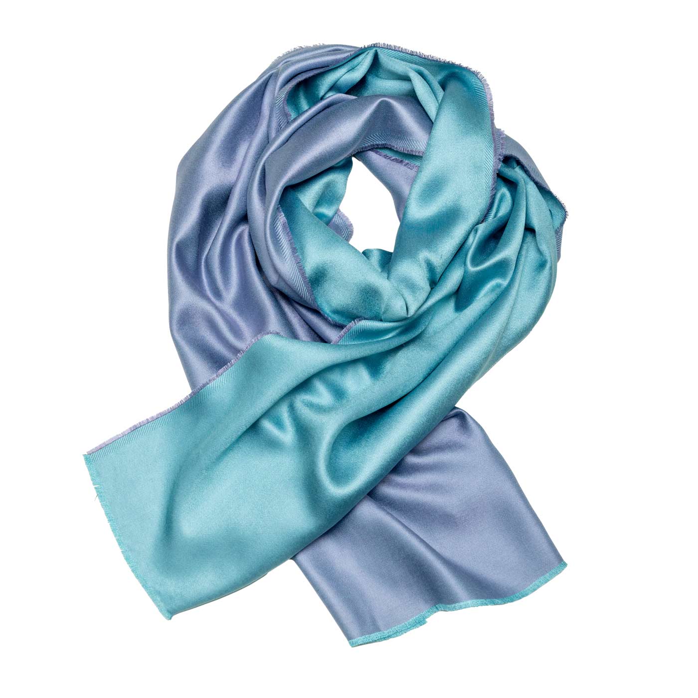 Stilvoller Seidenschal in Hellblau und Türkis shirinsehan.com
