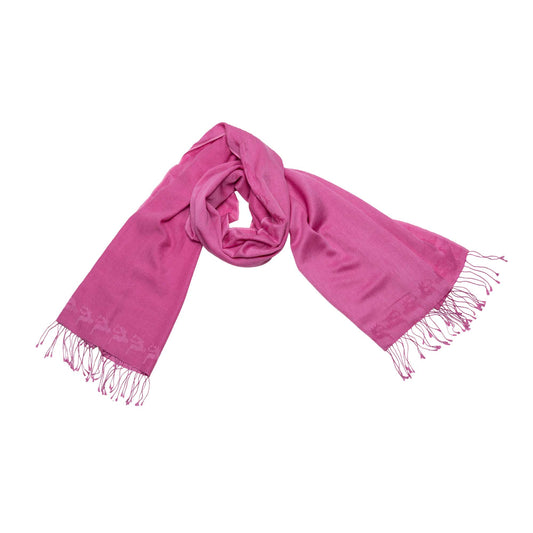 Schal aus Cashmere Seide mit eingewebtem Hirsch Pink Shirin Sehan
