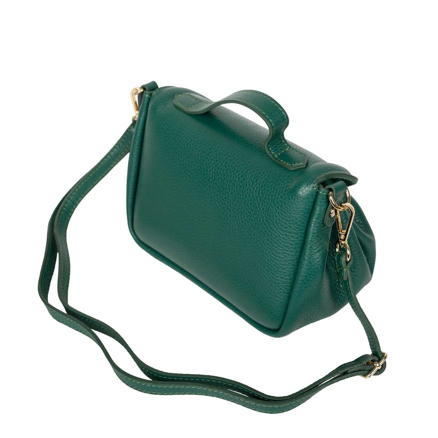Kleine Schultertasche Amara aus Leder in Smaragd Grün shirinsehan.com