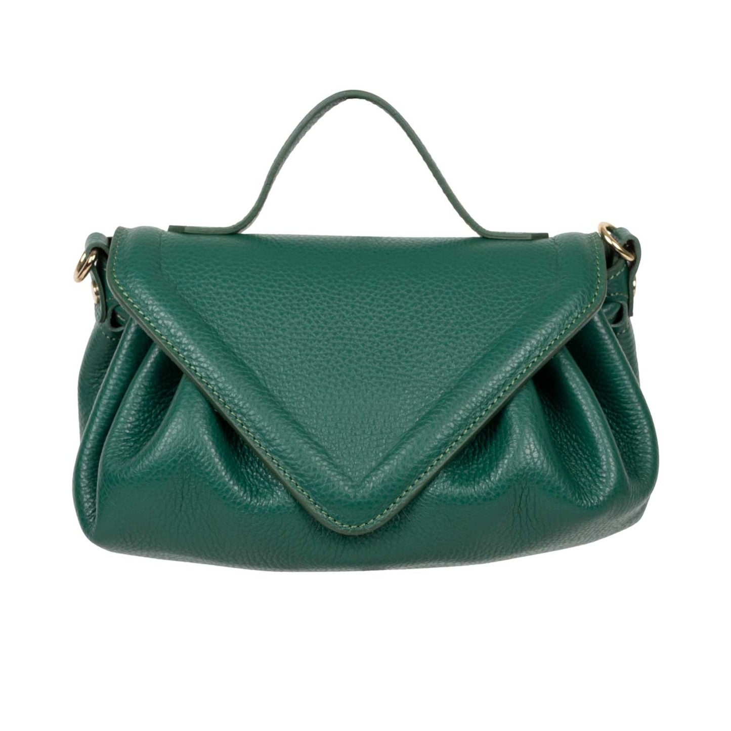 Kleine Schultertasche Amara aus Leder in Smaragd Grün shirinsehan.com