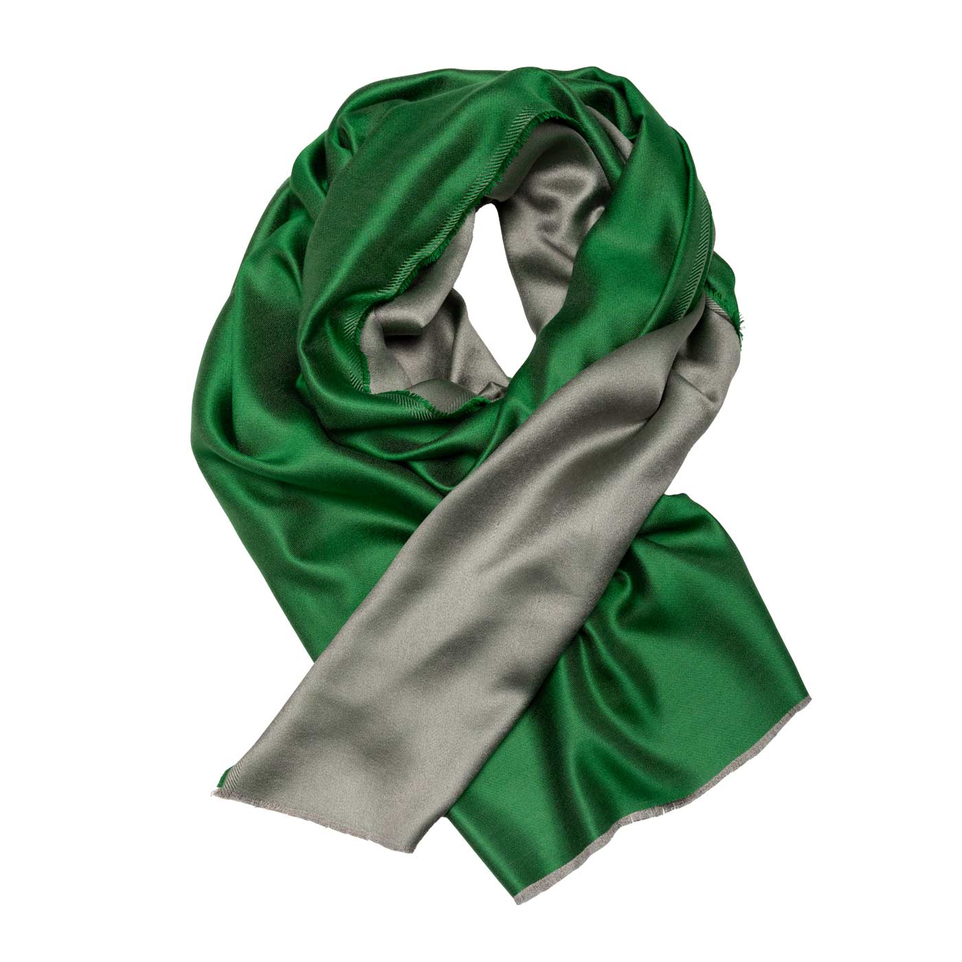 Eleganter Seidenschal in Grün und Grau shirinsehan.com
