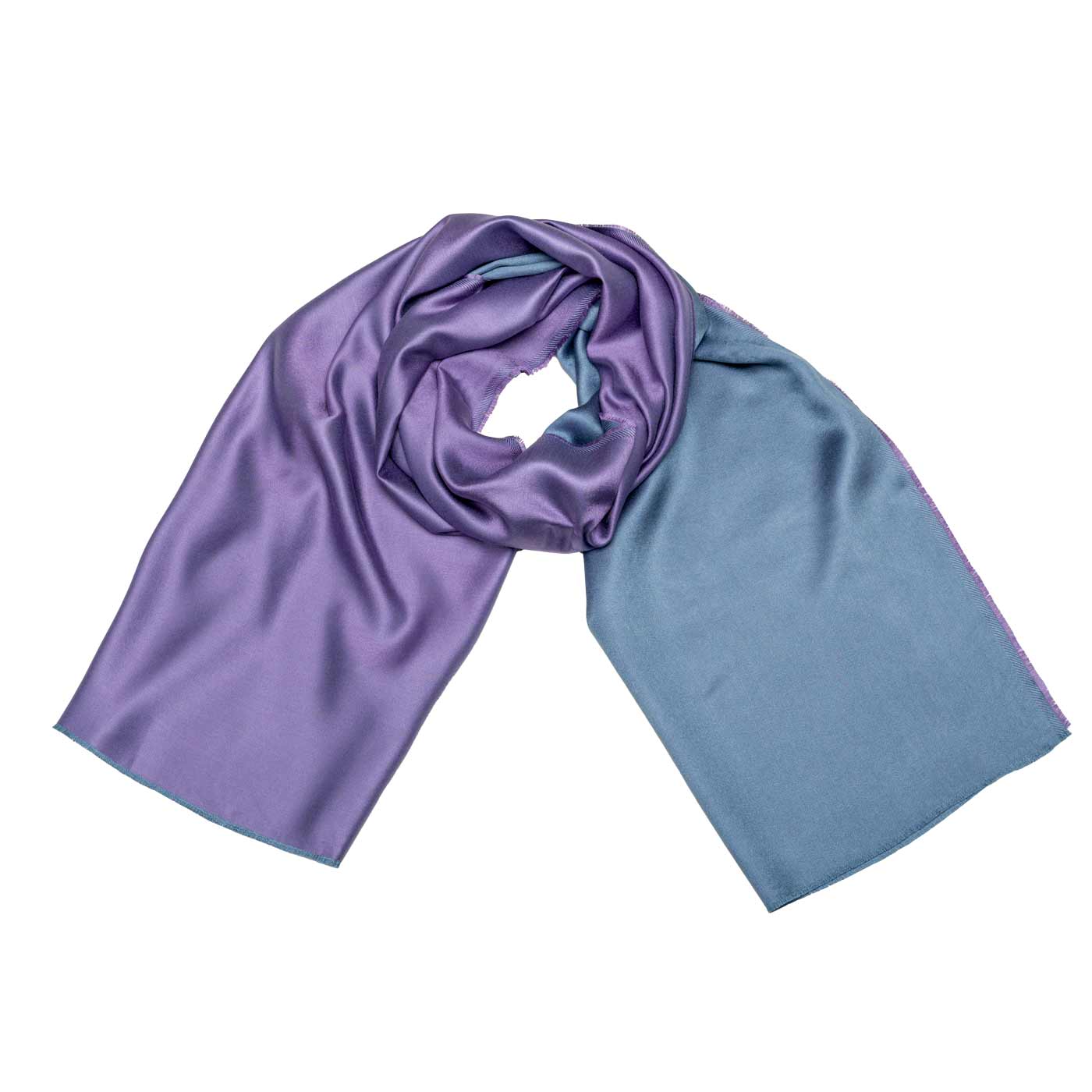 Eleganter gewebter Seidenschal in Lila und Grau shirinsehan.com