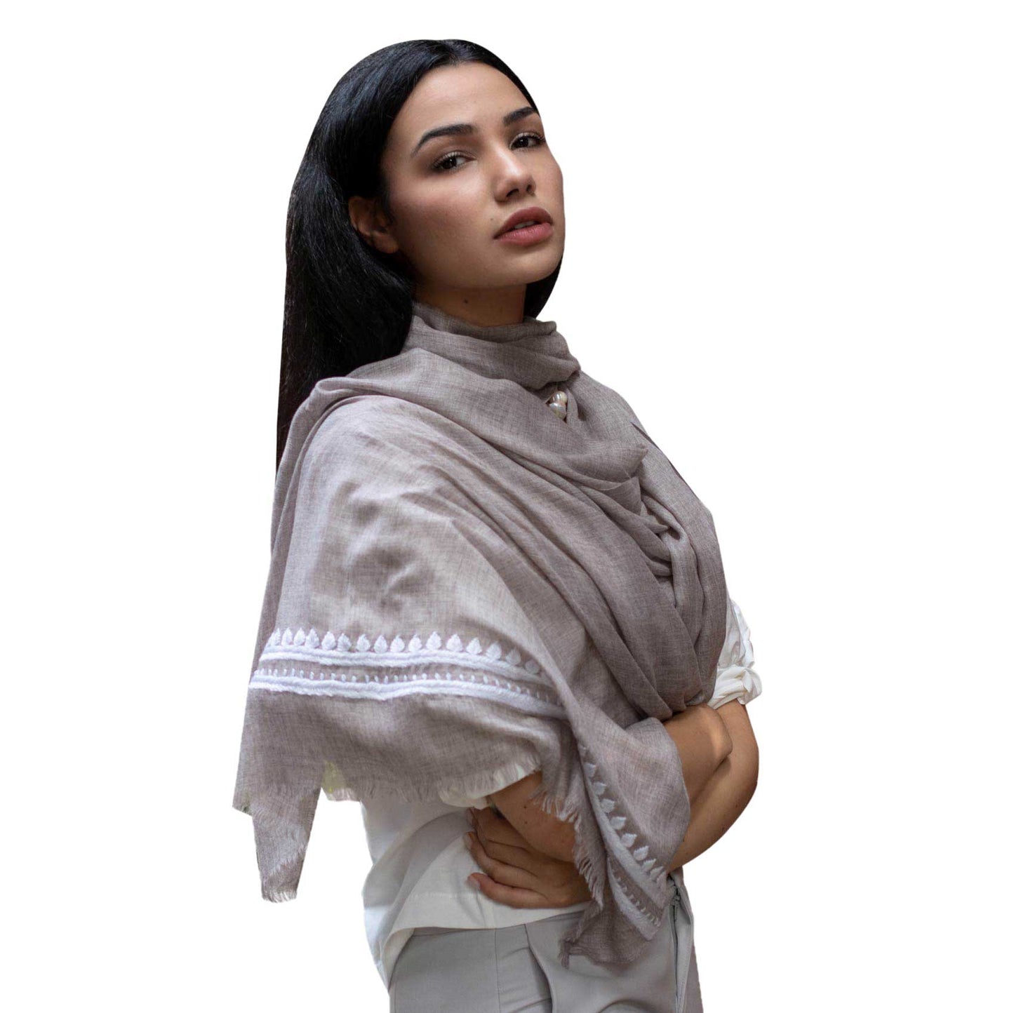 Handbestickter Schal Joleen mit Cashmereanteil shirinsehan.com
