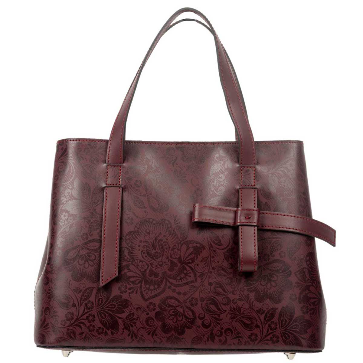 Bedruckte Leder Henkeltasche Giovanna Chianti shirinsehan.com