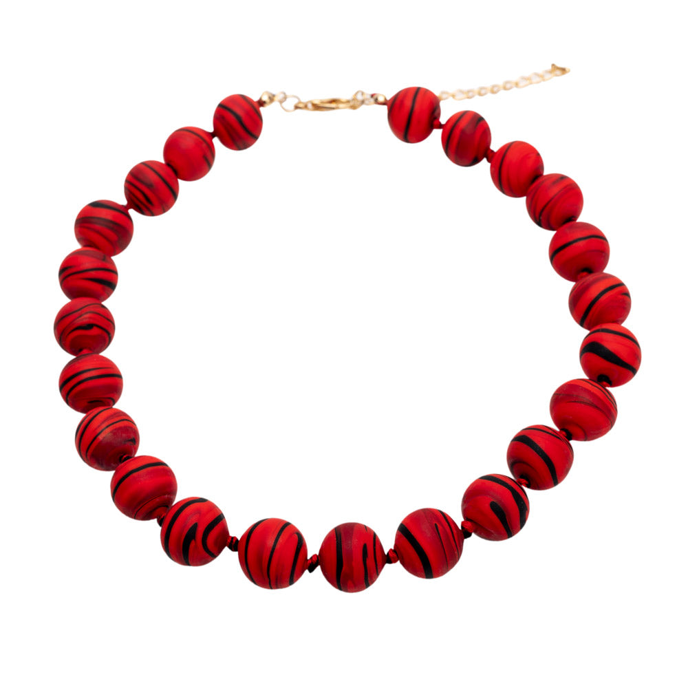 Collier Rahel aus Murano Perlen Rot Schwarz shirinsehan.com