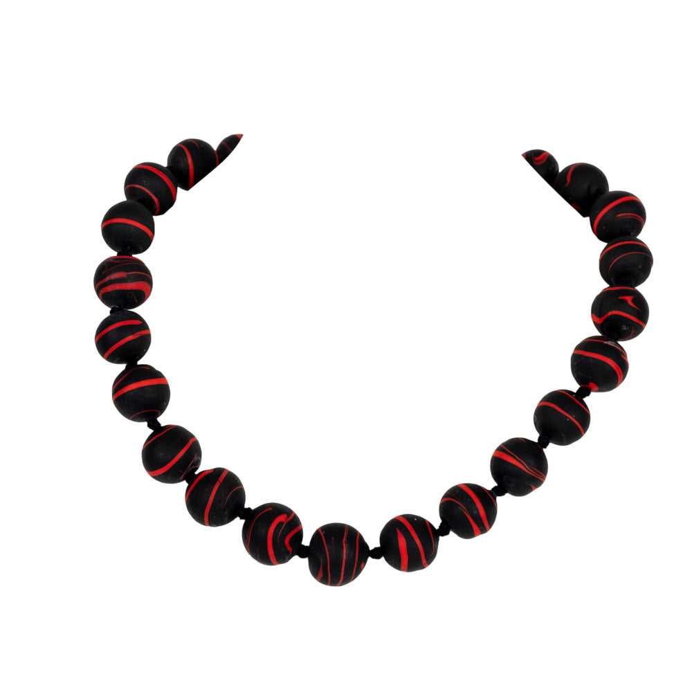 Collier Rahel aus Murano Perlen Schwarz Rot shirinsehan.com