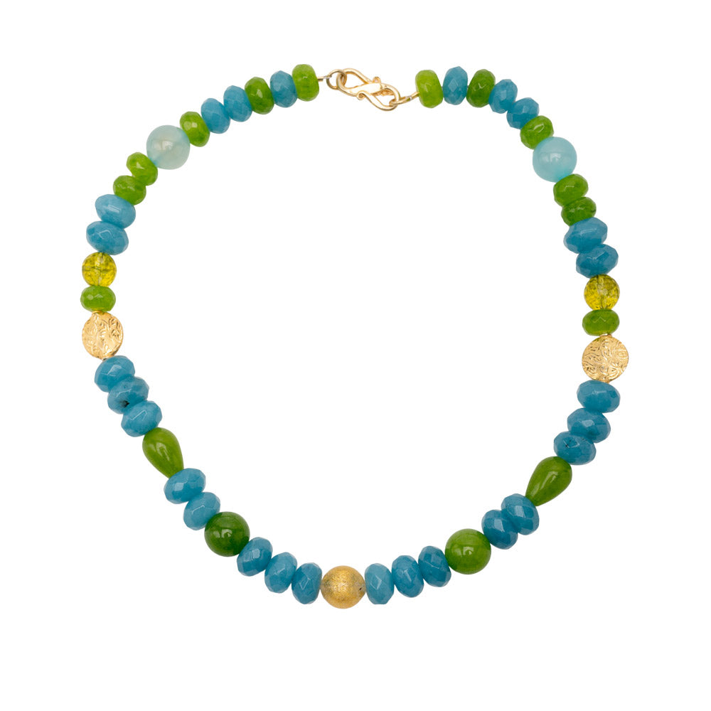 Eyecatcher Collier Philina mit Angelit und Peridot shirinsehan.com