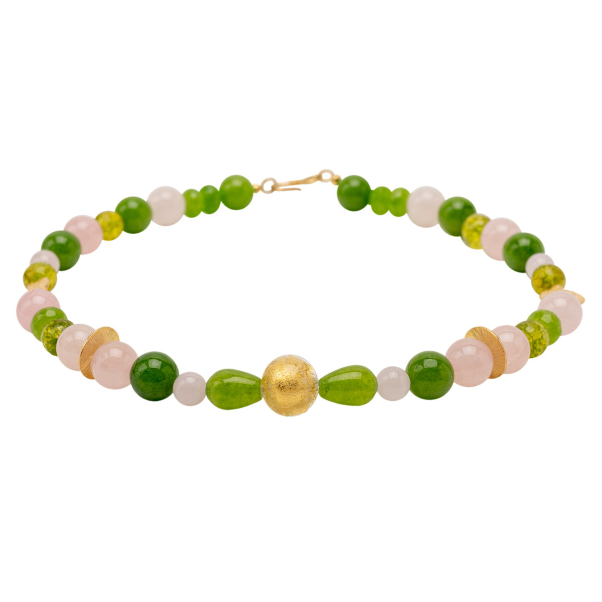 Eyecatcher Collier Cilia mit Peridot und Rosenquarz shirinsehan.com