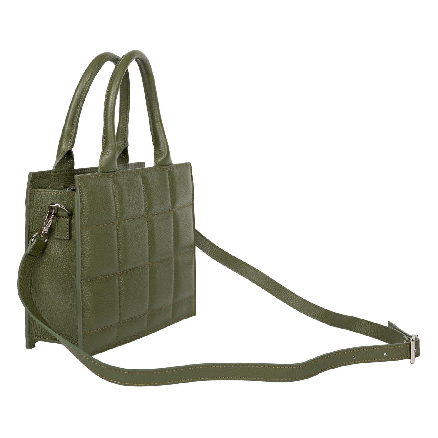 Henkeltasche Enrica Olive Silber shirinsehan.com