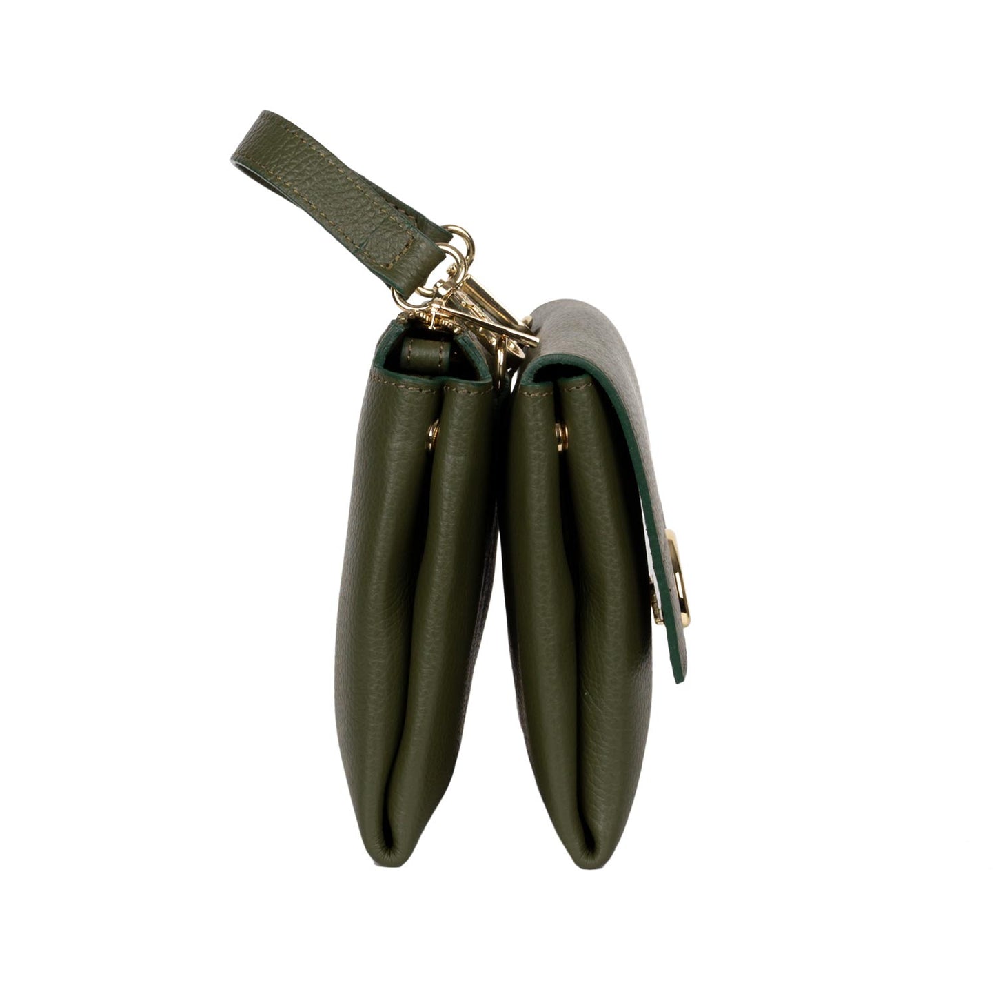 Schultertasche Franca aus Leder Olive Grün shirinsehan.com