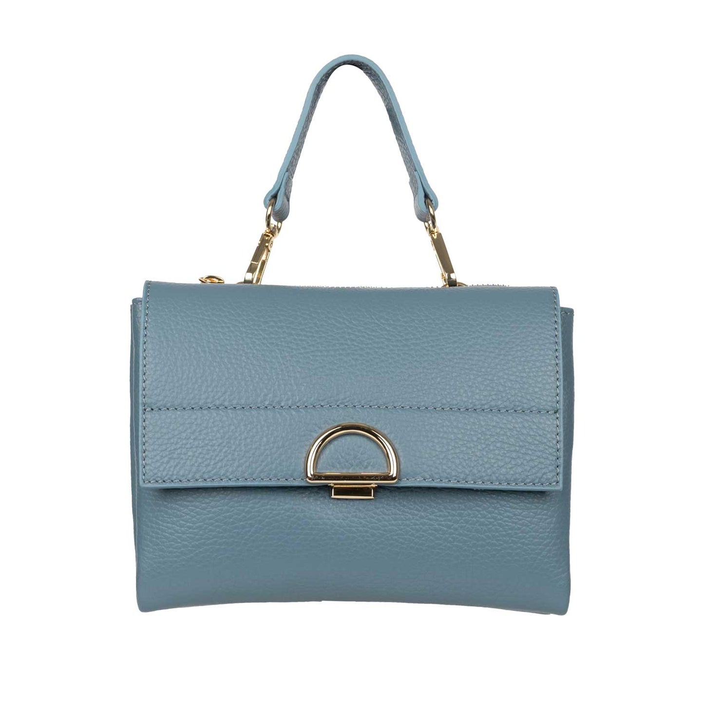 Schultertasche Franca aus Leder Hellblau shirinsehan.com