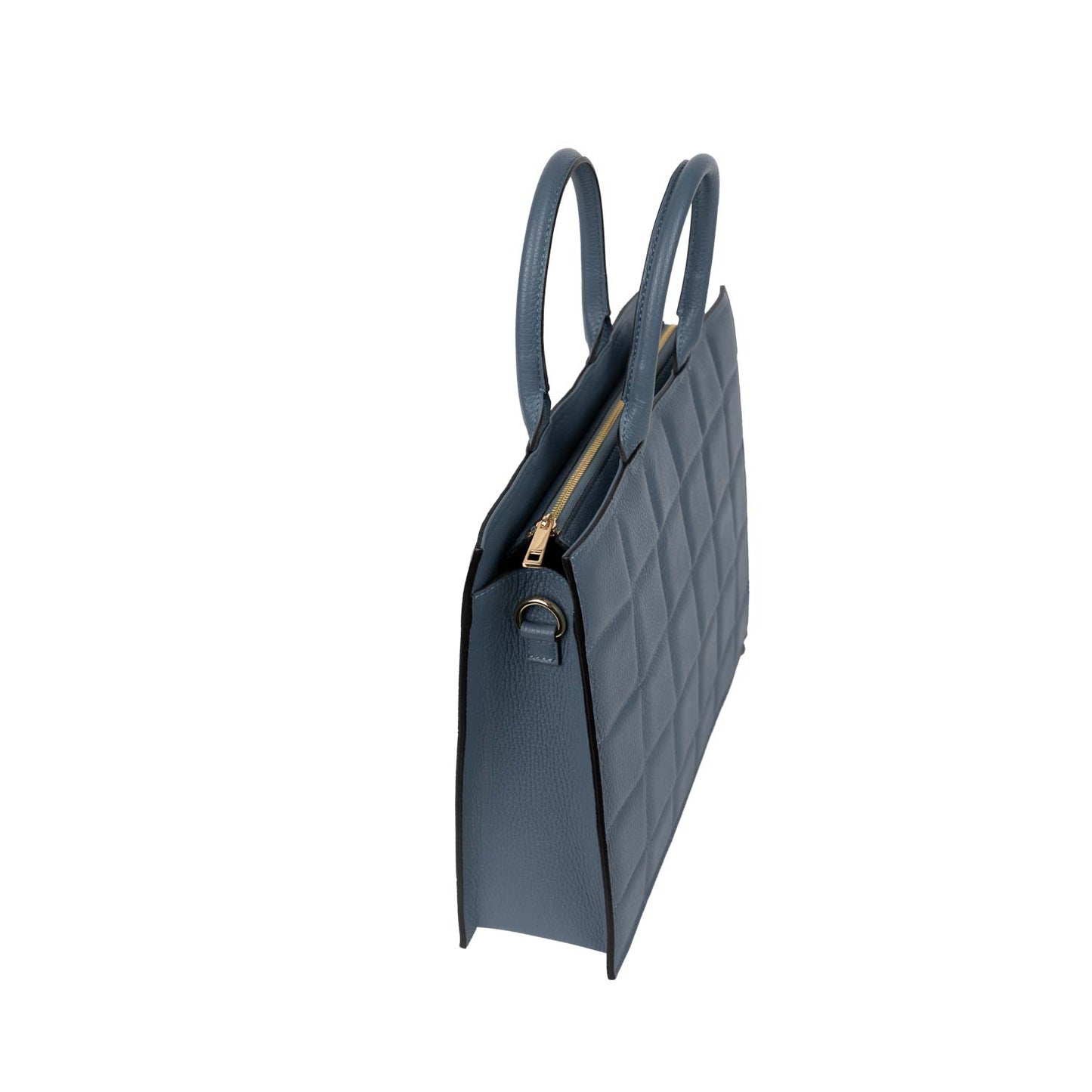 Business Tasche Tiziana Blau aus gestepptem Leder shirinsehan.com