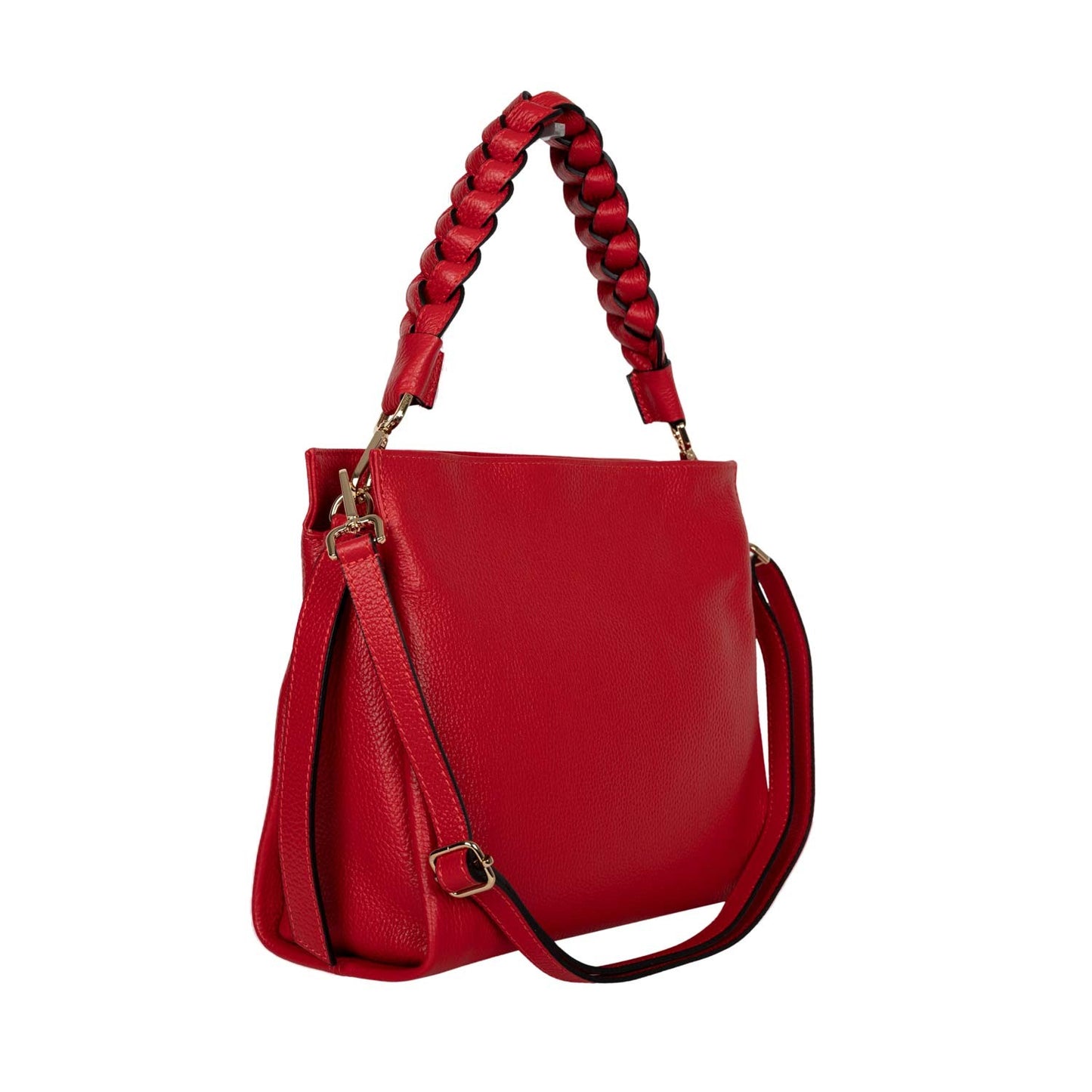 Handtasche Mira Rot mit geflochtenem Ledergriff shirinsehan.com