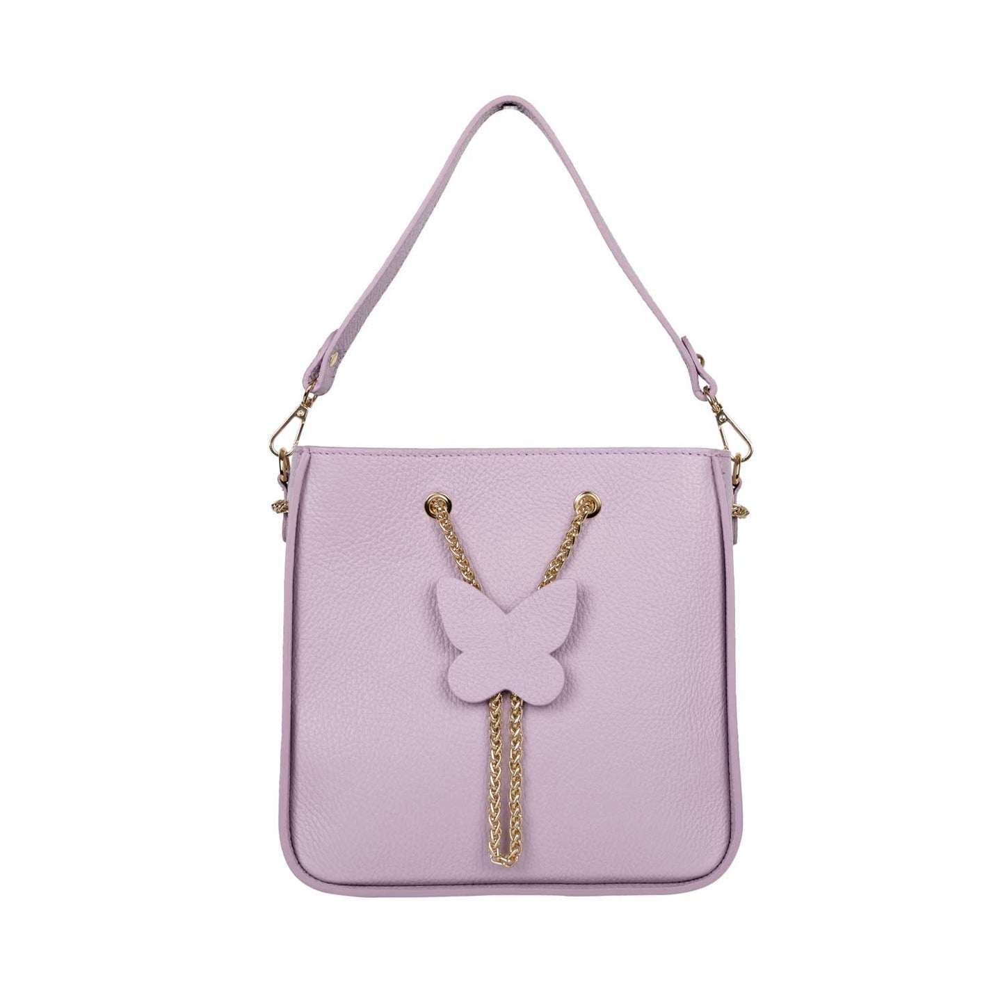 Verzierte Schultertasche Yara aus Leder in Viola shirinsehan.com