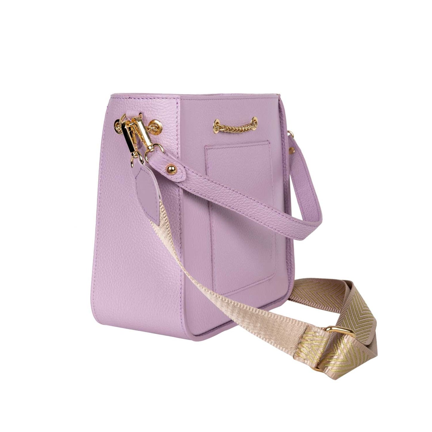 Verzierte Schultertasche Yara aus Leder in Viola shirinsehan.com