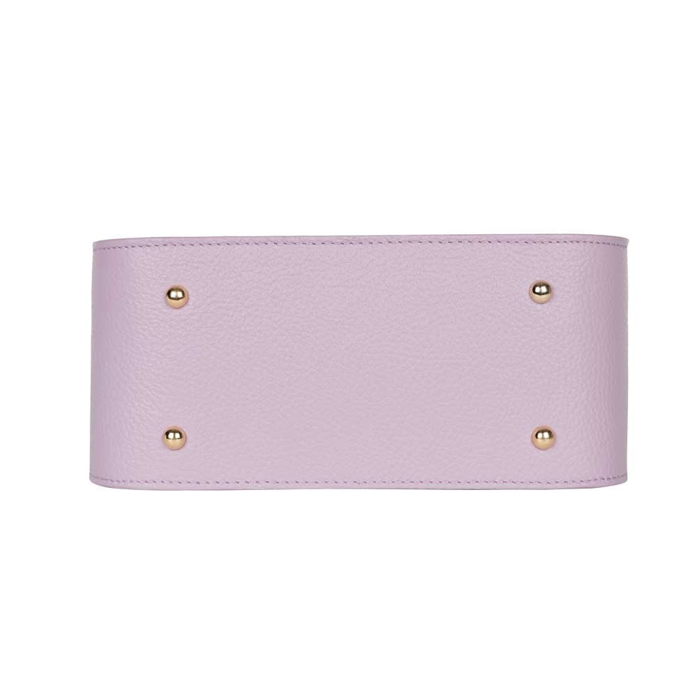 Verzierte Schultertasche Yara aus Leder in Viola shirinsehan.com