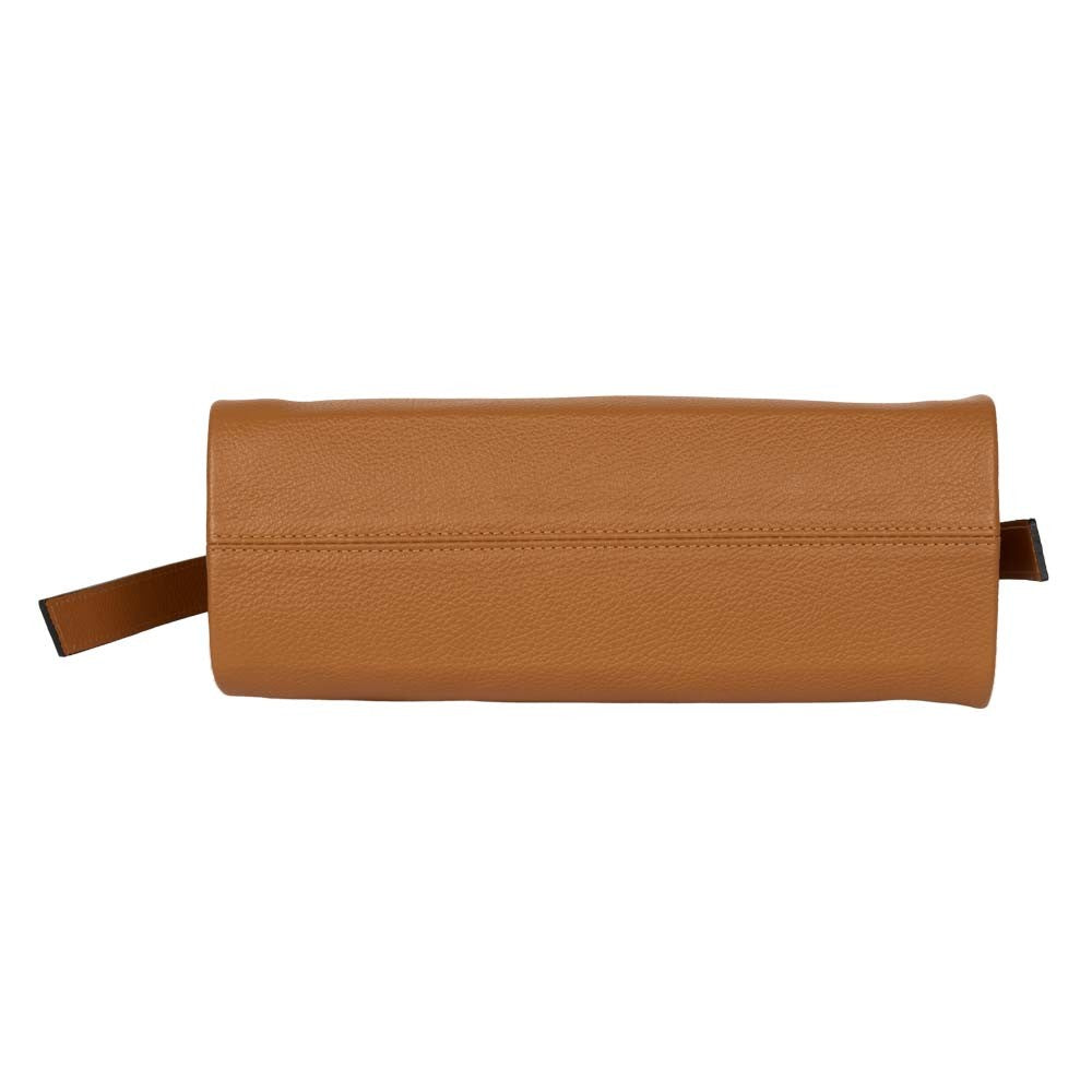 Handtasche Mira Caramel mit geflochtenem Ledergriff shirinsehan.com