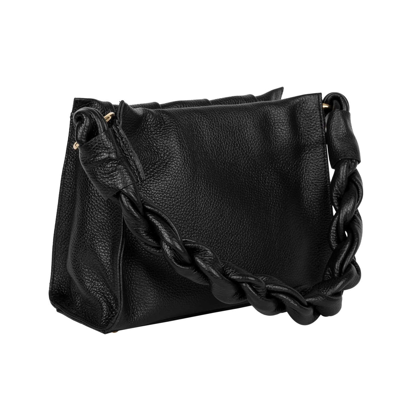 Handtasche Aurela Schwarz mit Raffungen shirinsehan.com