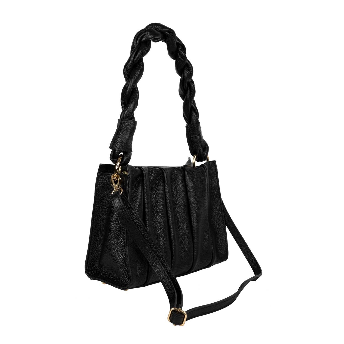 Handtasche Aurela Schwarz mit Raffungen shirinsehan.com