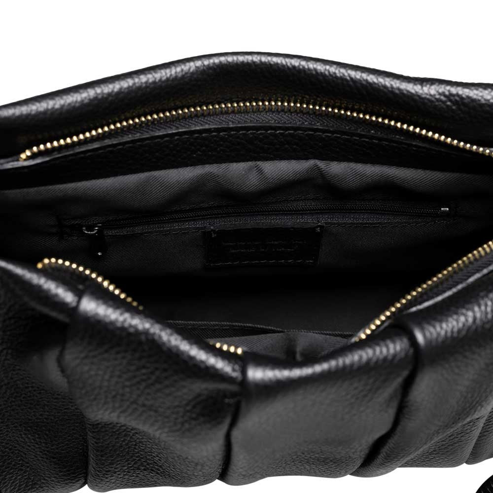 Handtasche Aurela Schwarz mit Raffungen shirinsehan.com