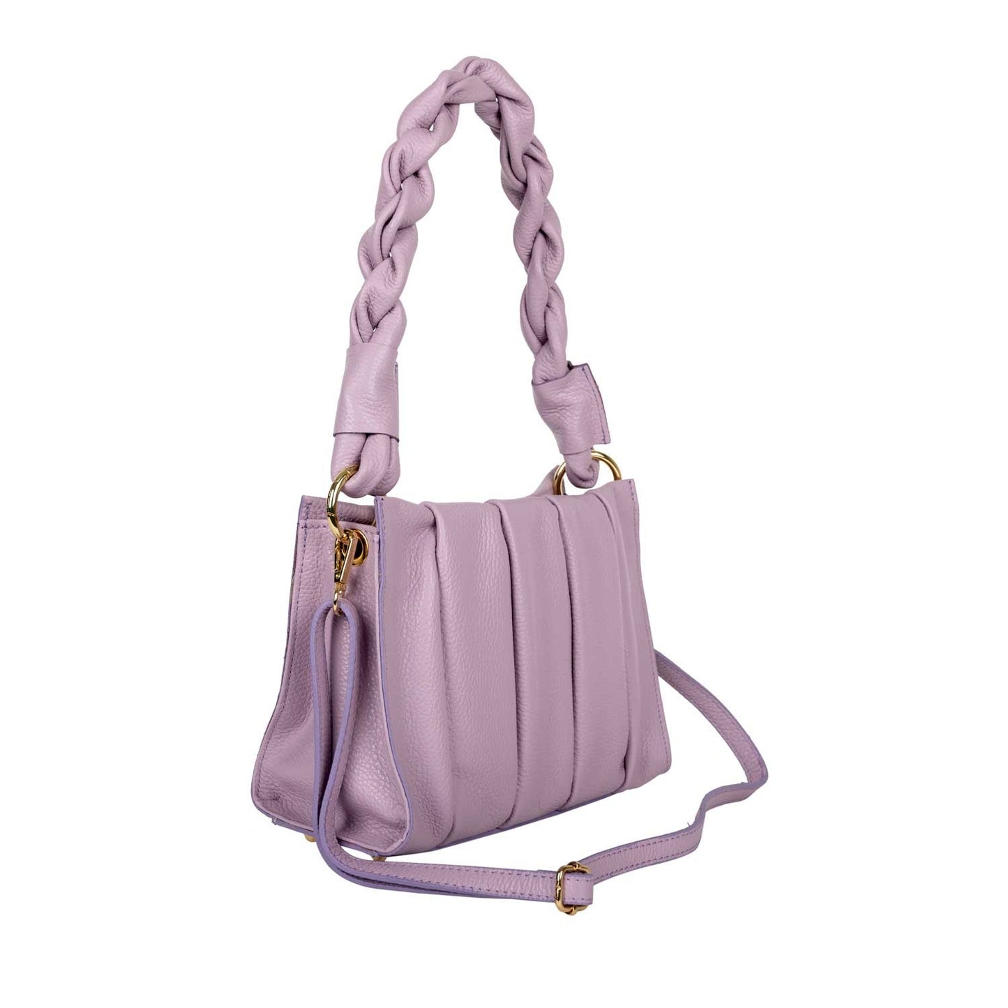 Handtasche Aurela Flieder mit Raffungen shirinsehan.com