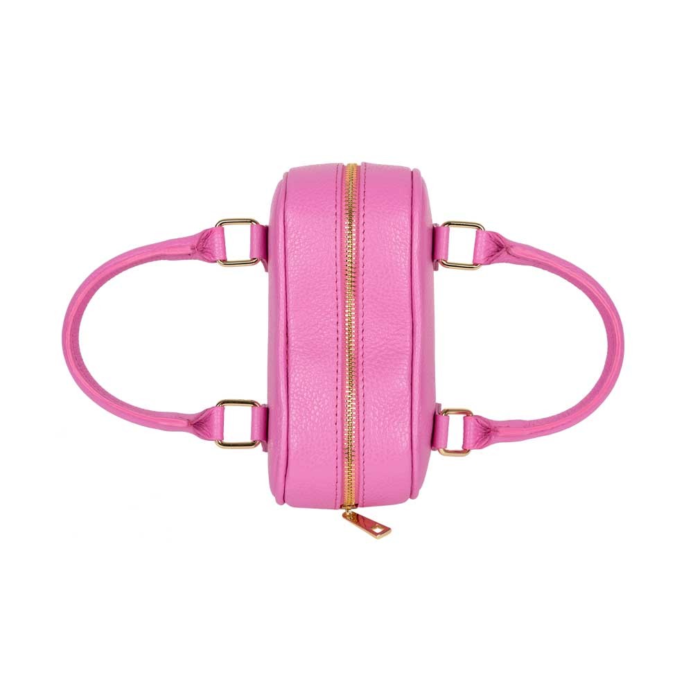 Schultertasche Paola aus Leder Pink shirinsehan.com