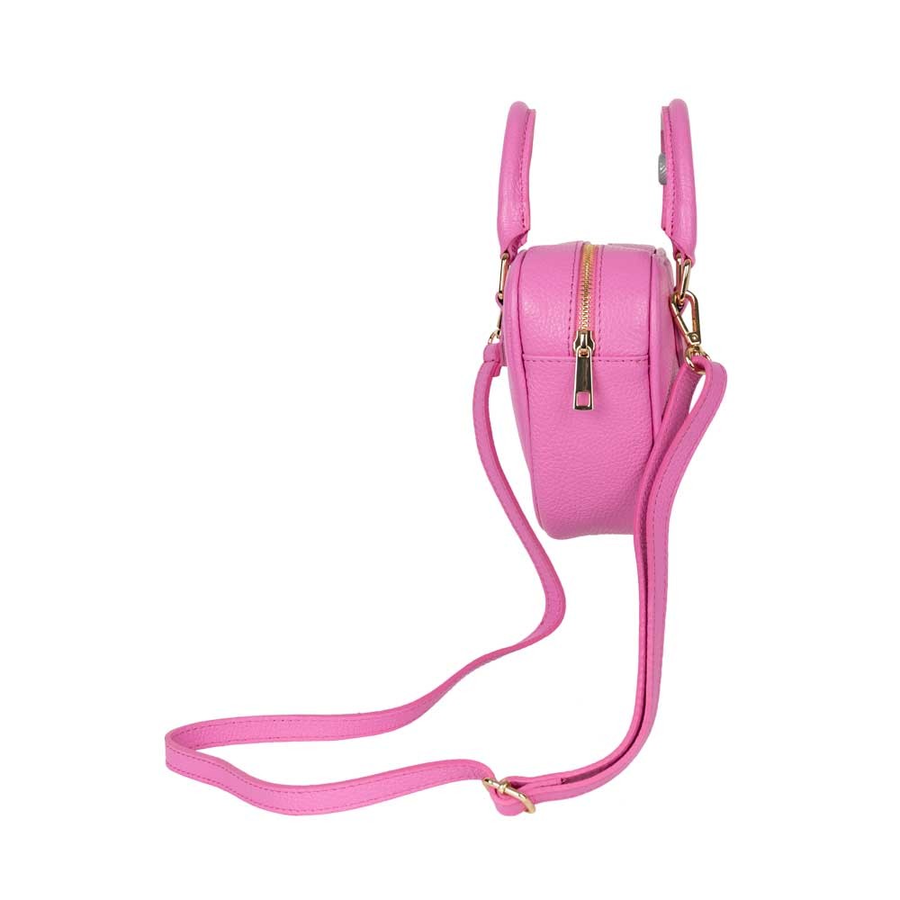 Schultertasche Paola aus Leder Pink shirinsehan.com