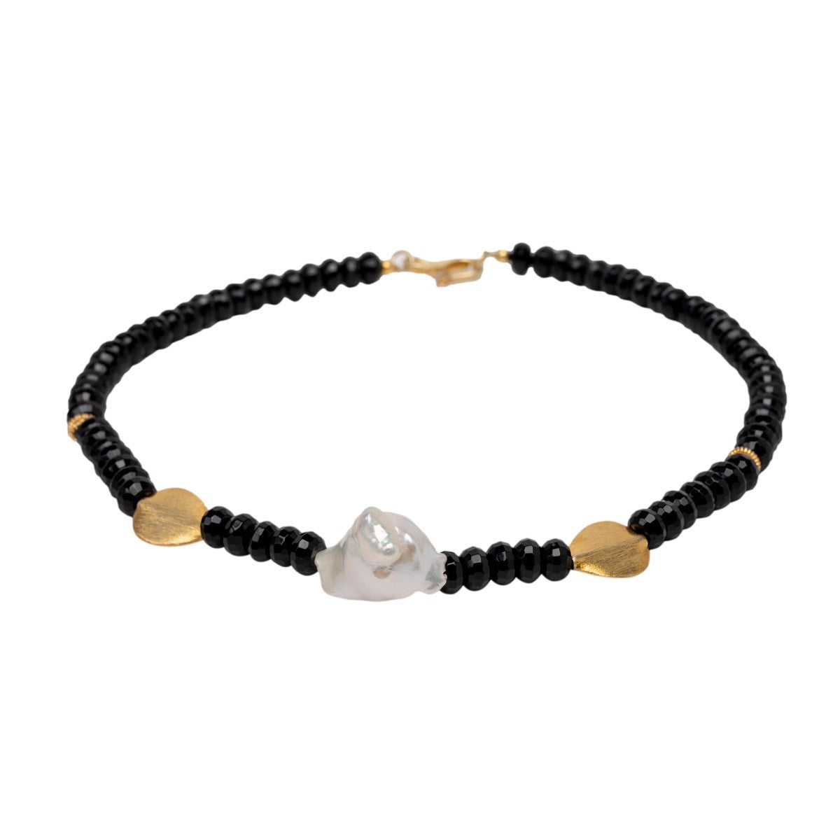 Onyx Collier Alma mit Barockperle shirinsehan.com