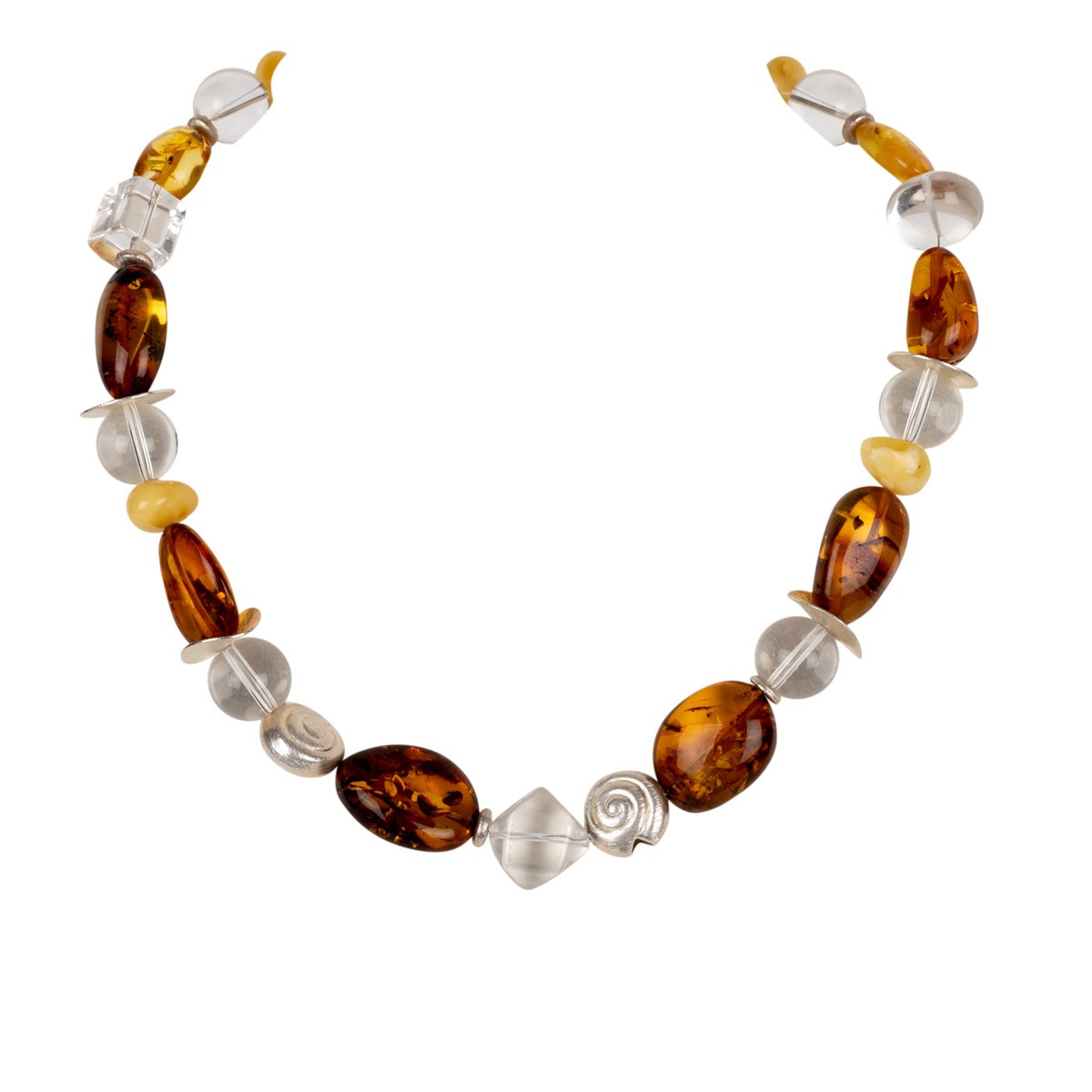 Bernstein und Bergkristall Collier Brea shirinsehan.com
