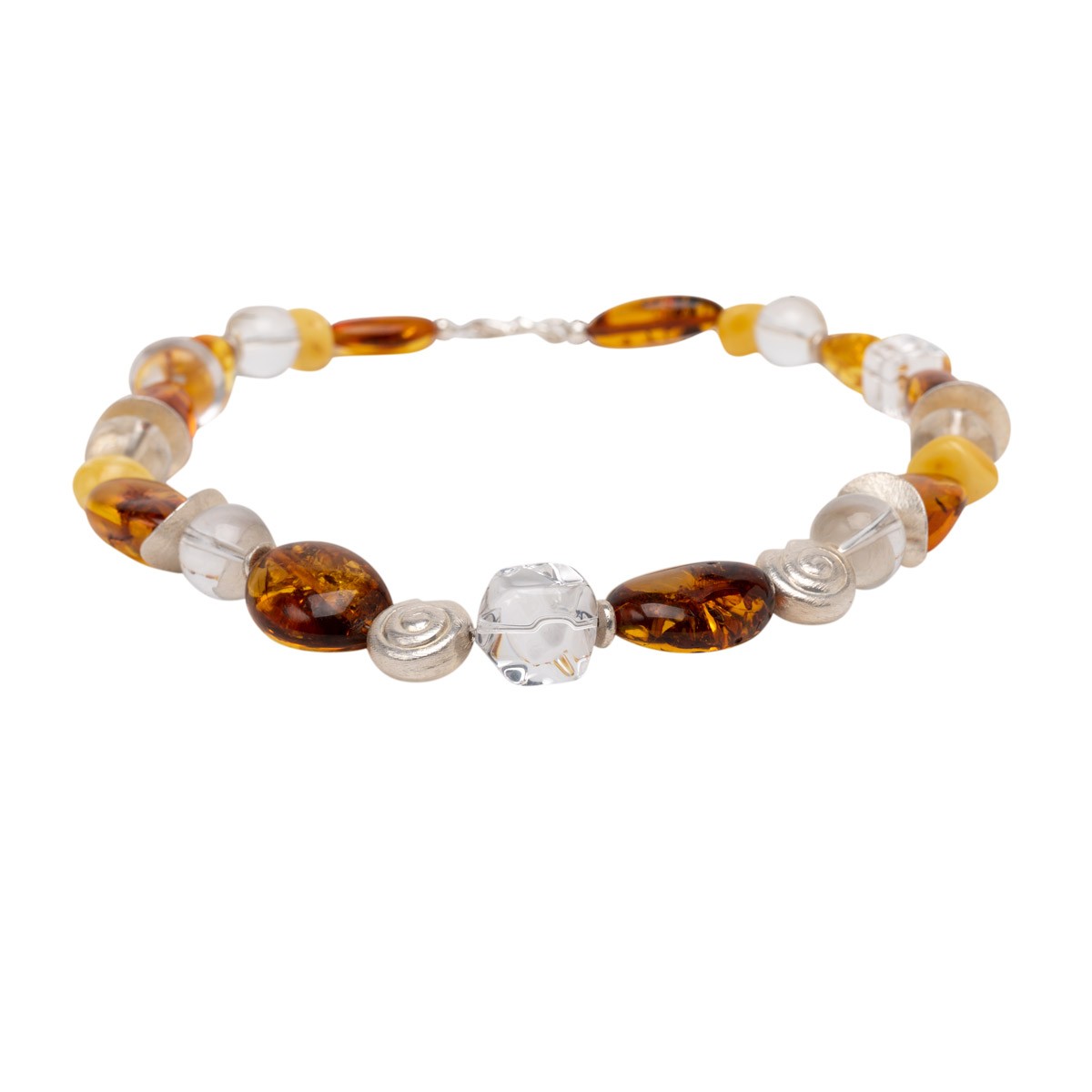 Bernstein und Bergkristall Collier Brea shirinsehan.com