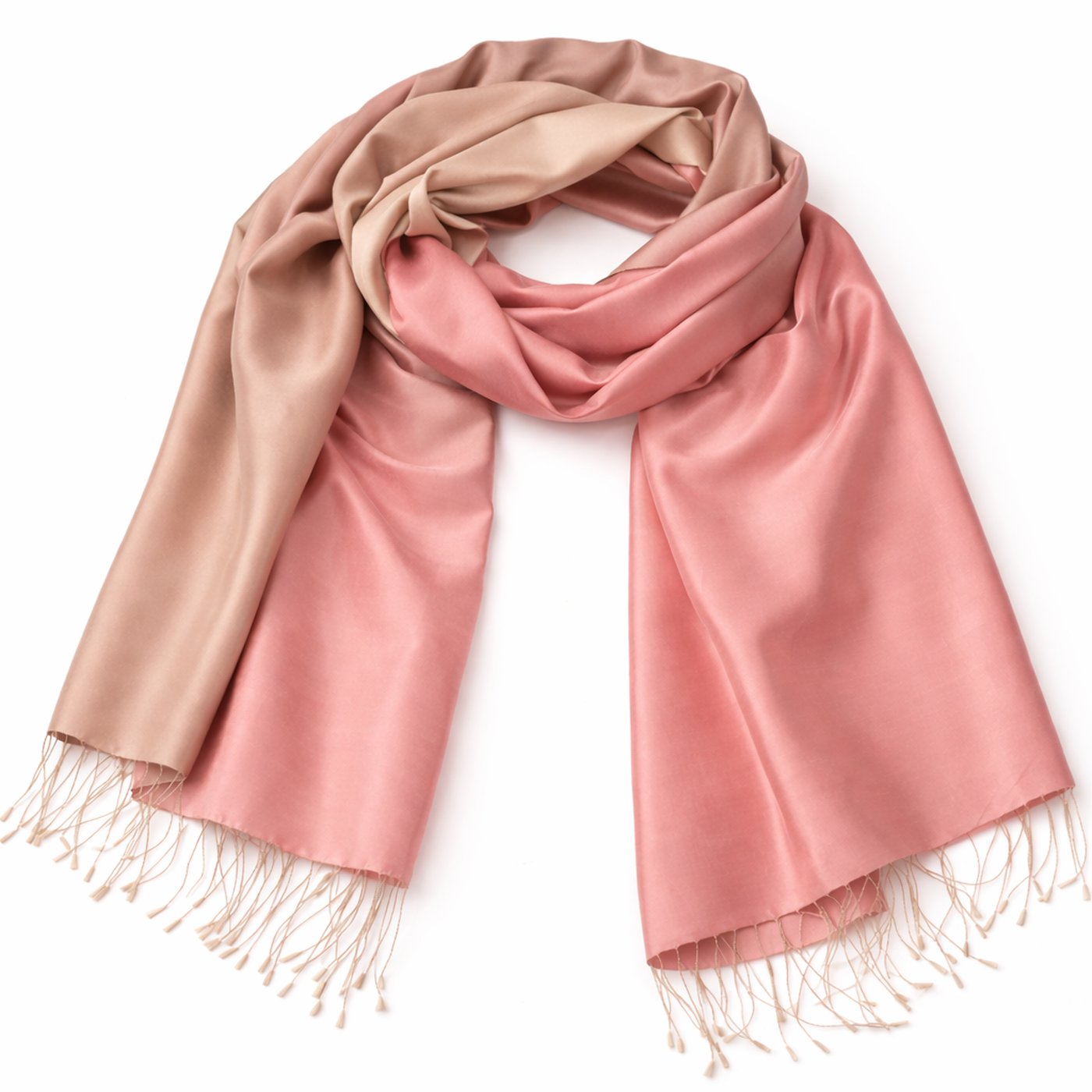 Seidenschal Larina Rosa und Beige shirinsehan.com