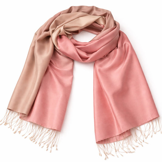 Seidenschal Larina Rosa und Beige shirinsehan.com