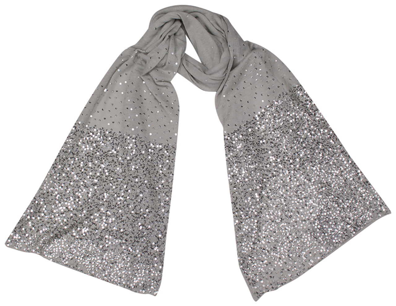 Handbestickter Kaschmirschal mit Pailletten – Grau shirinsehan.com