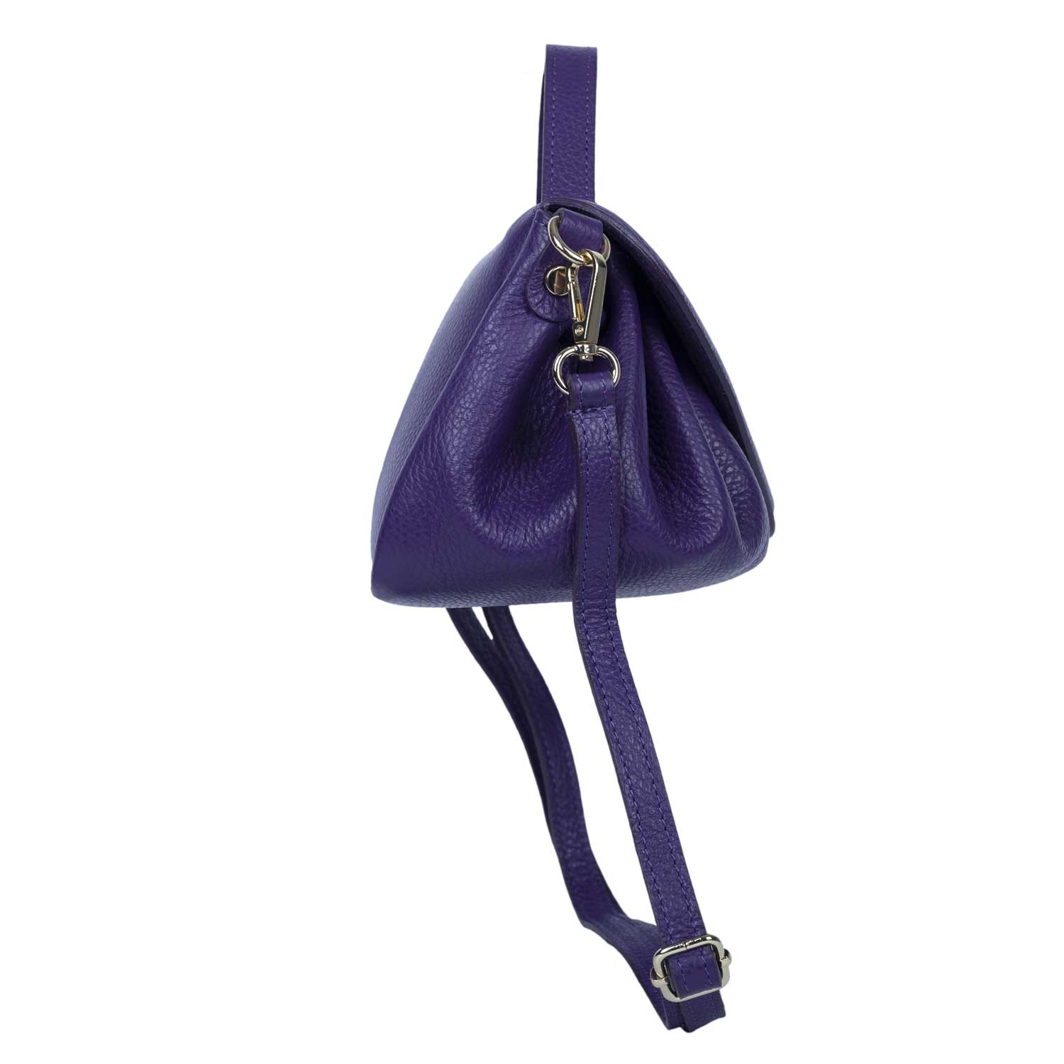 Kleine Schultertasche Amara aus Leder in Lila shirinsehan.com