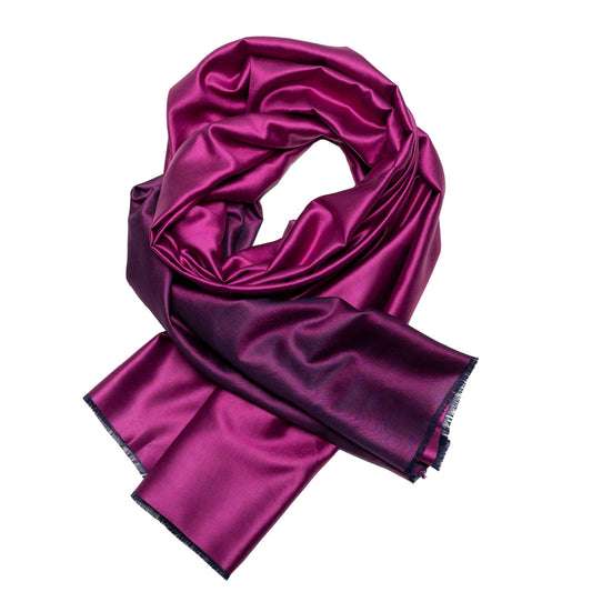 Schimmernder Seidenschal Fuchsia und Viola shirinsehan.com