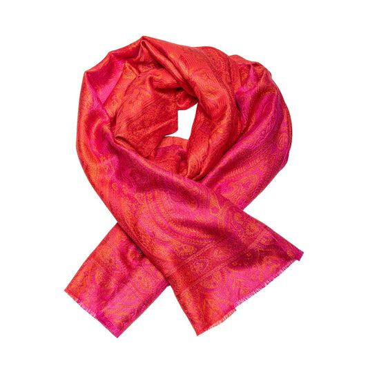 Damen Seidenschal in Rot, Pink und Orange shirinsehan.com