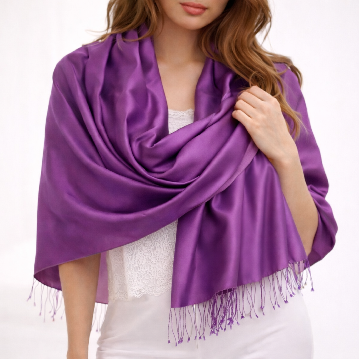 Seidenschal Larina Violett shirinsehan.com