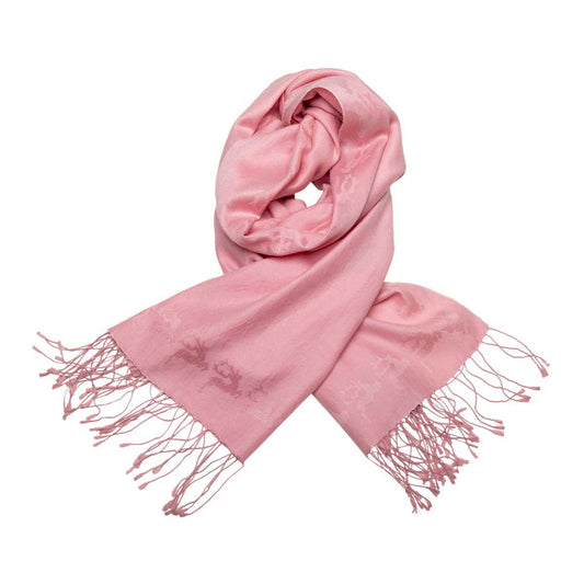 Schal aus Cashmere Seide mit eingewebtem Hirsch, Rosa Shirin Sehan