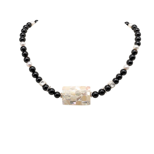 Onyx Collier Elina mit Perlmutt shirinsehan.com