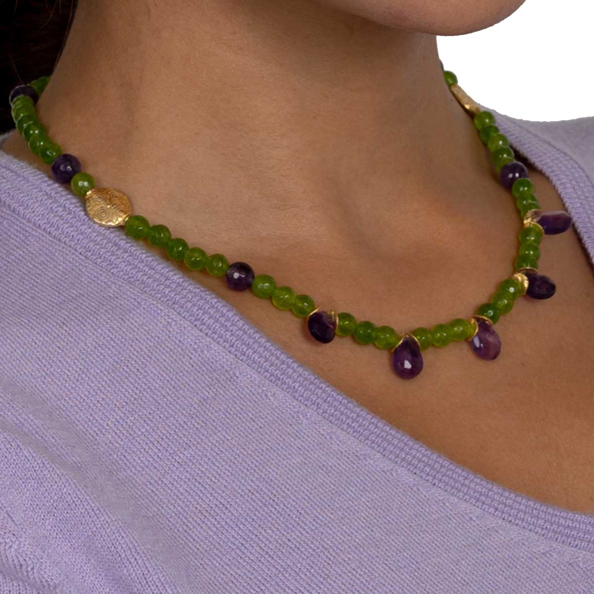 Peridot und Amethyst Collier Estrid shirinsehan.com