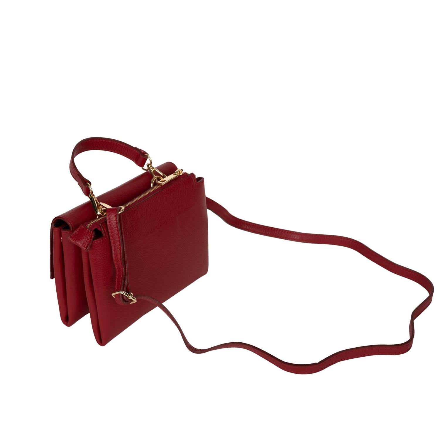 Schultertasche Franca aus Leder Rot shirinsehan.com