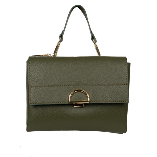 Schultertasche Franca aus Leder Olive Grün shirinsehan.com