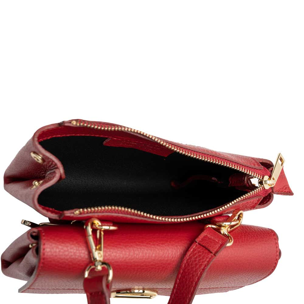 Schultertasche Franca aus Leder Rot shirinsehan.com